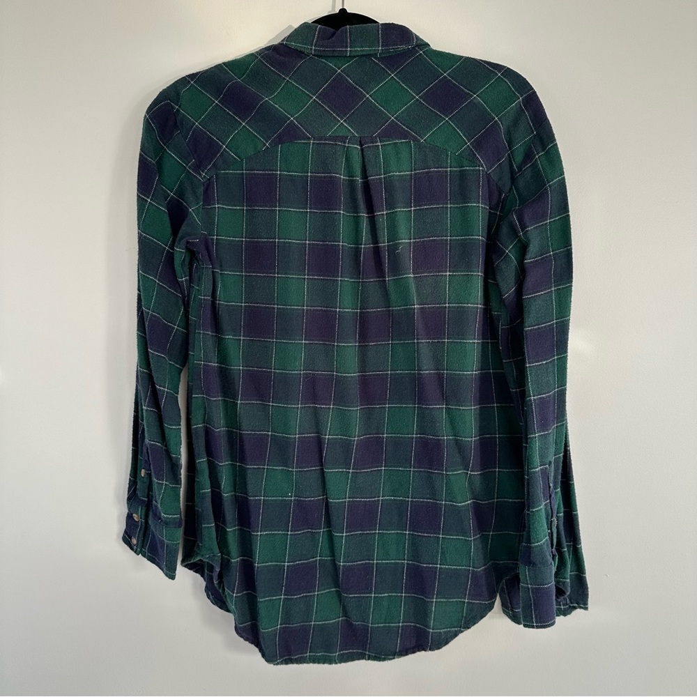A New Day Green and Navy Plaid Flannel Size Small - Picture 2 of 4